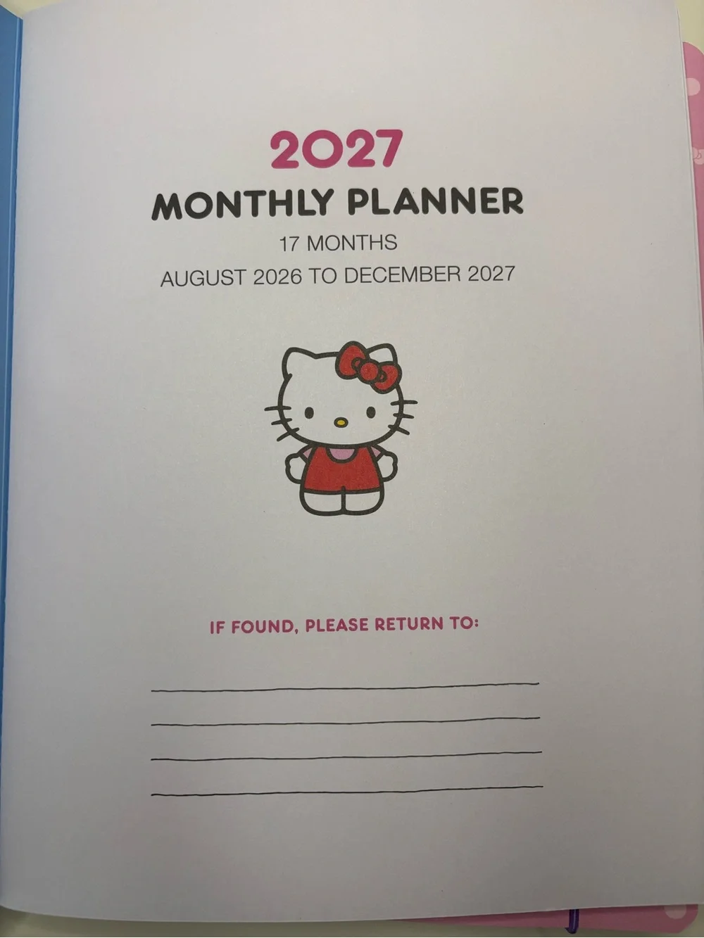 Hello Kitty 2027 Planner